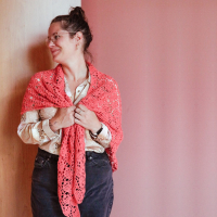 Pioenroos Sjaal PDF Patroon